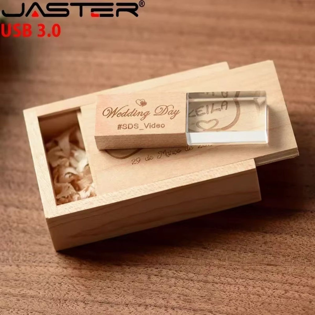 Custom Crystal Wood USB Flash Drive