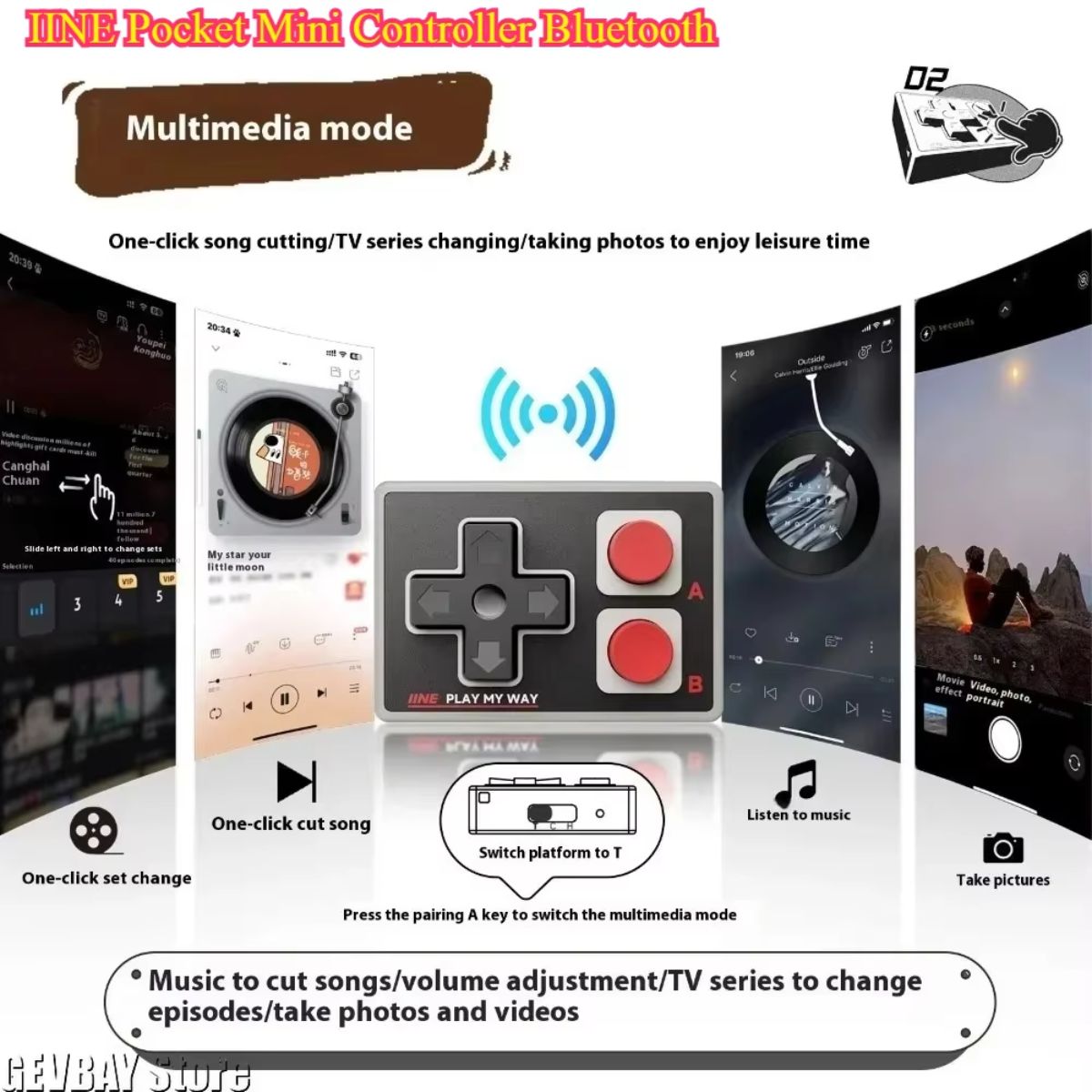 IINE Pocket Mini Bluetooth Gaming Controller