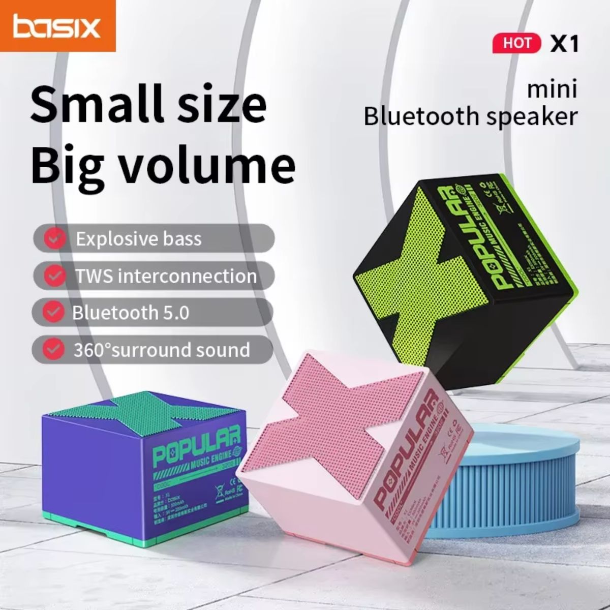 Basix Portable Mini Bluetooth Stereo Speaker