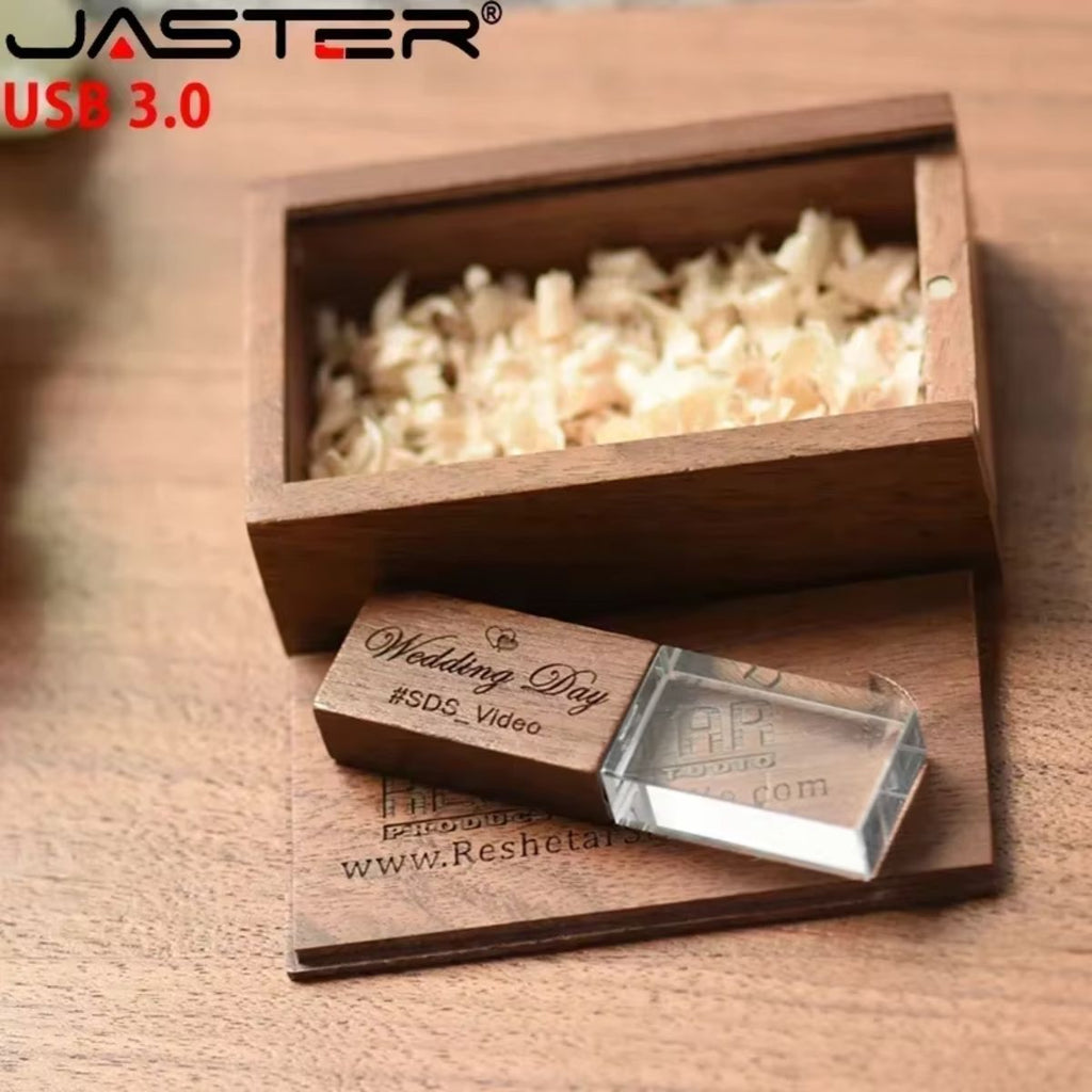 Custom Crystal Wood USB Flash Drive
